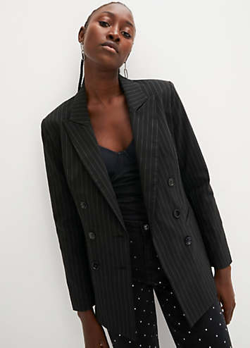 Long clearance pinstripe blazer