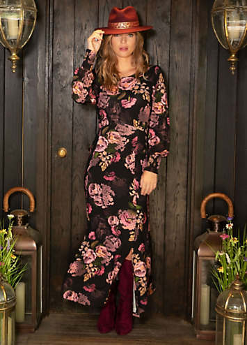 Floral jersey shop maxi dress