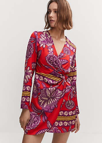 Mango satin clearance floral dress