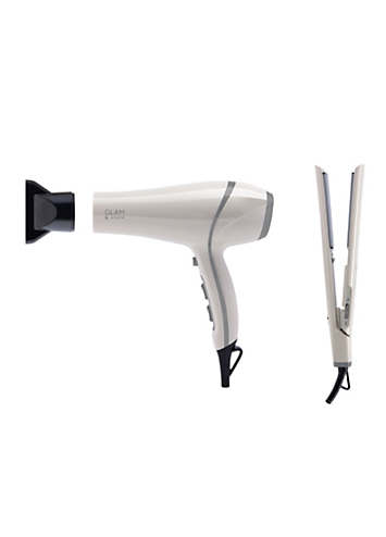 Hair dryer and shop straightener gift set