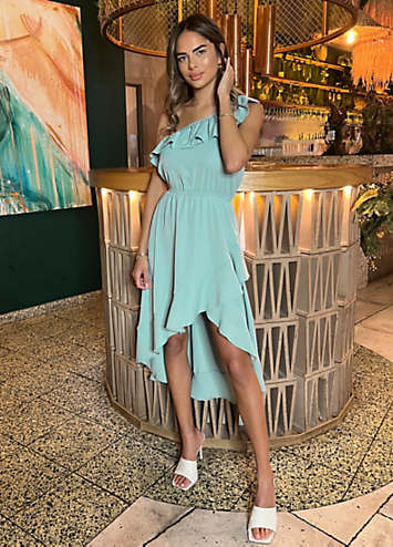 Frill dip hem dress best sale