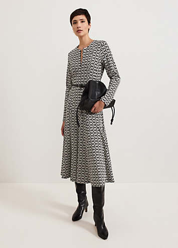 Eleni Circle Jacquard Midi Dress by Phase Eight Look Again