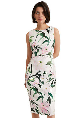 Elsa Floral Scuba Midi Dress by Phase Eight