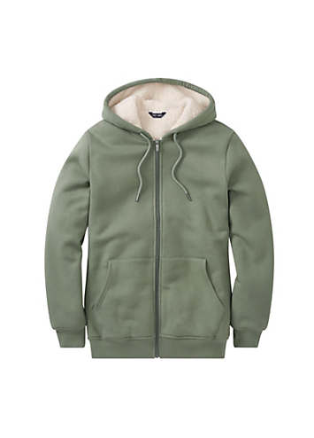 Fleece Lined Zip Through Jersey Jacket by Cotton Traders Look Again