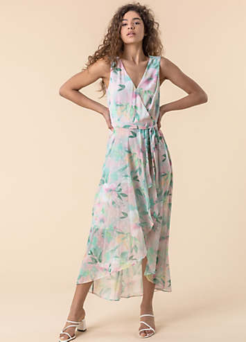 lipsy gracie print wrap dress