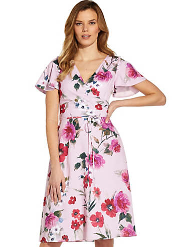 Floral Printed Faux Wrap Dress by ...