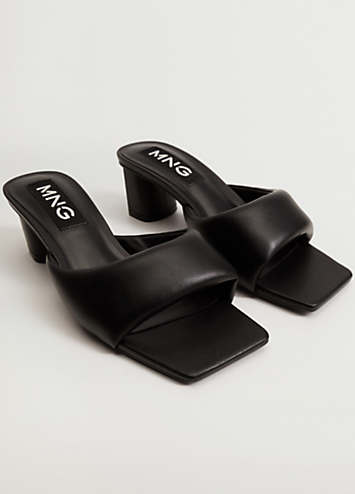 Fluf Black Quilted Heeled Sandals by Mango | Look Again