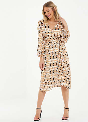 Quiz leopard wrap dress best sale