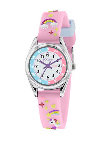 Girls Purple Silicone Strap 3D Unicorn Watch by Tikkers Look Again