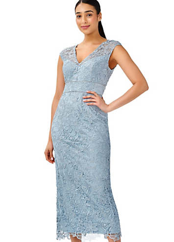 Guipure Lace Column Gown by Adrianna Papell Look Again