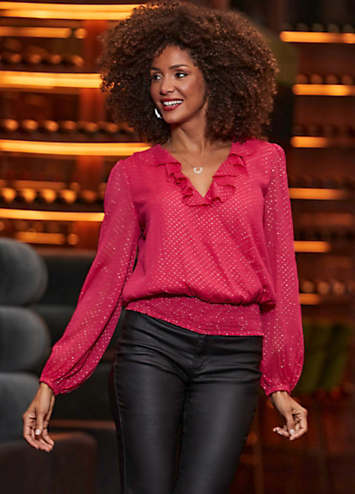 black sparkle wrap top