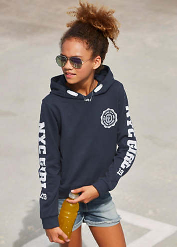 Girls White New York City Hoodie