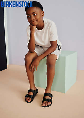 Kids Black Arizona Sandals by Birkenstock Look Again