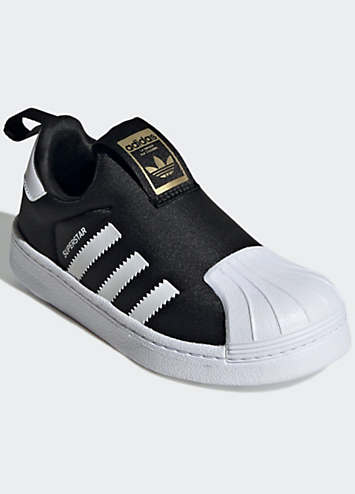 Adidas superstar slip on trainers black best sale