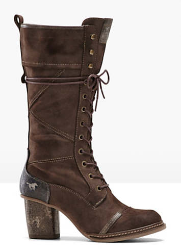 lace up calf length boots
