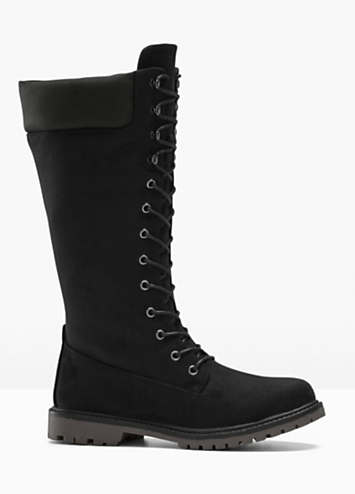 Lace up calf boots cheap
