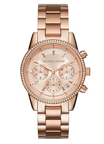 Michael kors ritz online rose gold watch