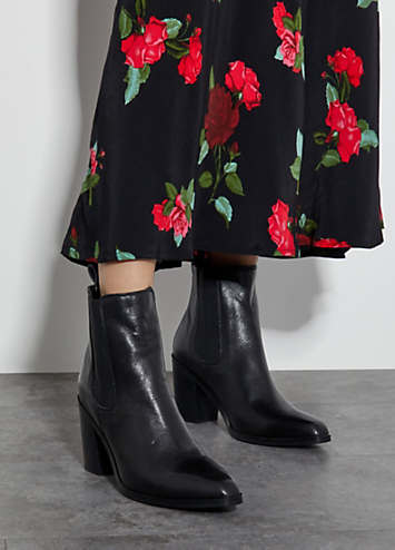 Libby Leather Block Heeled Boots by Monsoon Look Again