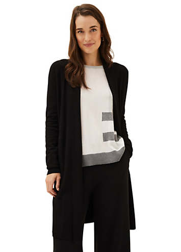 Long black on sale and white cardigan