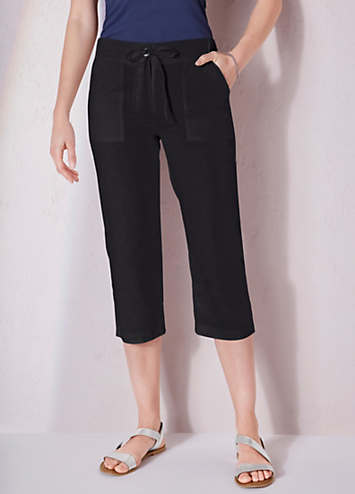 Linen Rich Crop Trousers by 