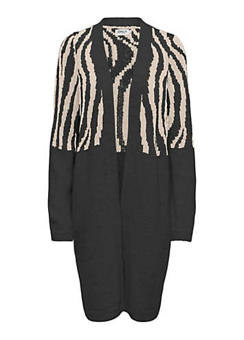 CARJADE ZEBRA L/S CARDIGAN KNIT NOOS