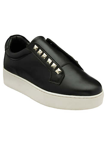 Ravel Metallic Trainers Uk Lowther Black Ladies Slip On Leather