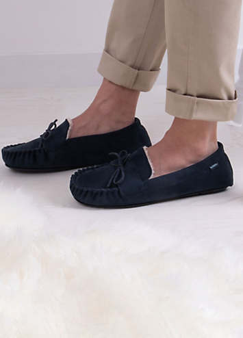 Mens fur 2024 moccasin slippers