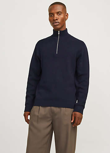 Milano Knit Zip Jumper - Silver
