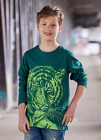 Neon Tiger Print Top by Kidsworld | Look Again