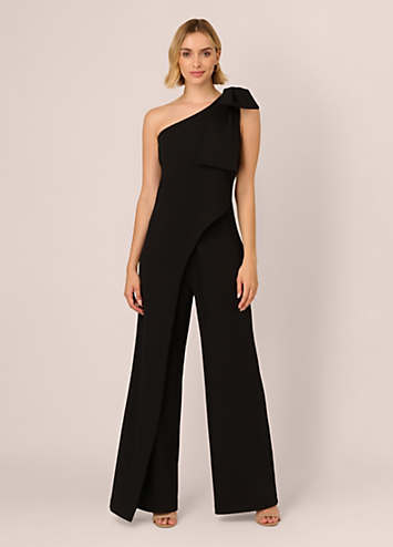 One Shoulder Bow Jumpsuit by Adrianna Papell Look Again