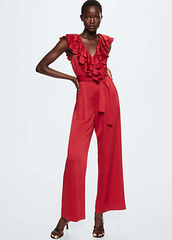 Flowy Belted Jumpsuit by Mango