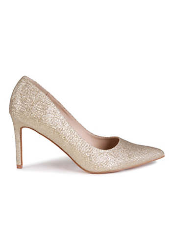 Gold glitter best sale sandal heels