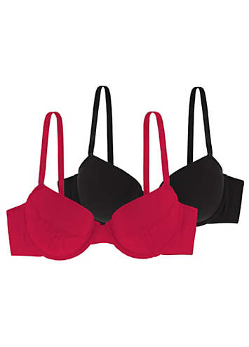 Pack of 2 Underwired Lightly Padded Demi Bras by DORINA