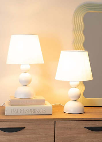Pair of Winnie Cream Touch Table Lamps by ValueLights Look Again