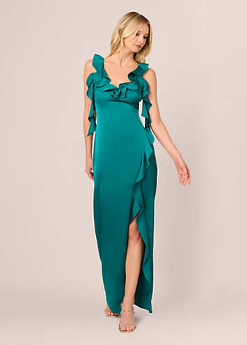 【海外限定】AdriannaPapell ドレス☆Stretch Satin Long Brown Adrianna Papell Brown Dresses | Next Luxembourg