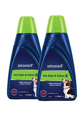 Pet Stain Odour 1L Carpet Cleaner Twin Pack by Bissell Look Again