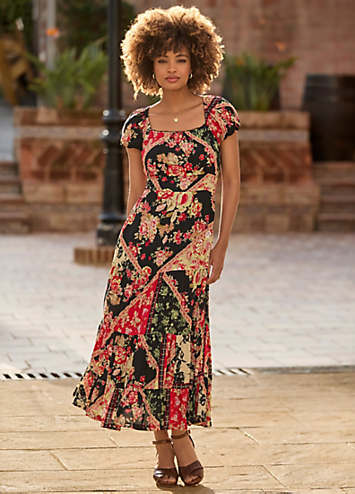 Petite Flowy Patchwork Maxi Dress by Joe Browns | Look Again Petite Flowy Patchwork Maxi Dress by Joe Browns | Look Again