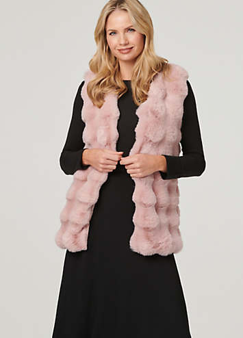 Pink faux fur outlet gilet women's