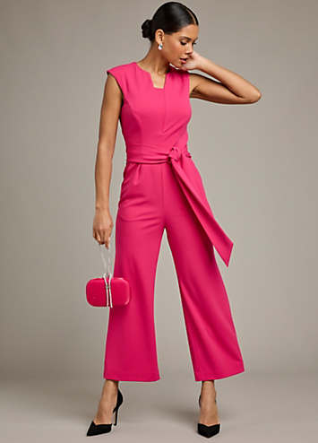 Pink cropped jumpsuit on sale