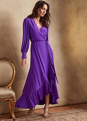 Long sleeve on sale purple maxi dress