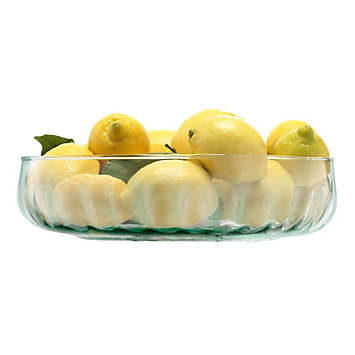 Recycled Part Optic Glass Mia 31cm Low Bowl by LSA Look Again
