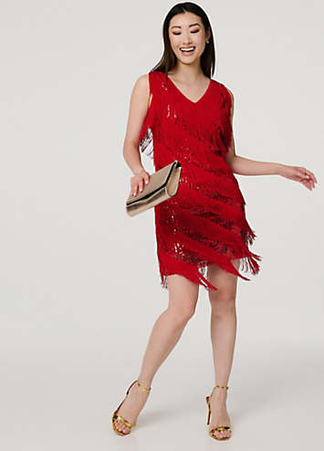 white christmas dresses STRAPLESS SEQUIN FEATHER MINI DRESS – Bella Galvan
