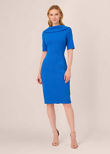 Roll Neck Sheath Dress with V Back by Adrianna Papell Look Again