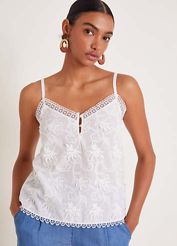トップス moose's eyelet ribbon cami Rosie Embroidered Cami Top by Monsoon | Look Again