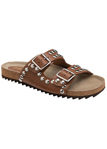 Cognac best sale leather sandals