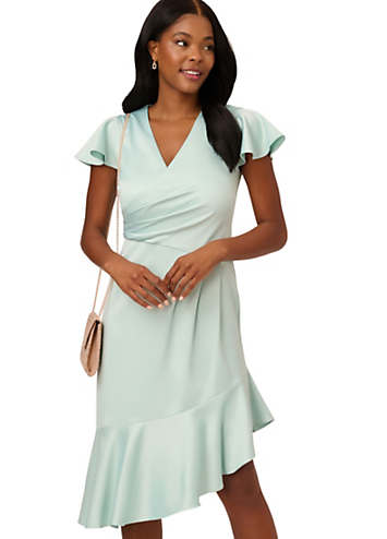 Satin Crepe Draped Dress by Adrianna Papell Look Again