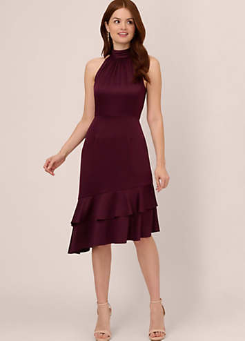 Adrianna papell shop cascade crepe gown