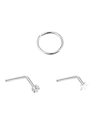 Sterling silver l on sale shaped nose studs