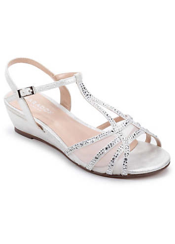 Silver low 2025 wedge sandals