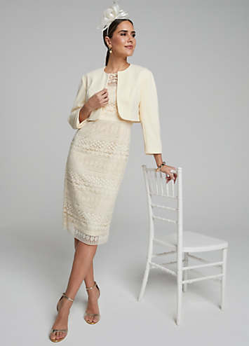 Soft Lemon Lace Dress and Jacket by Kaleidoscope | Look Again